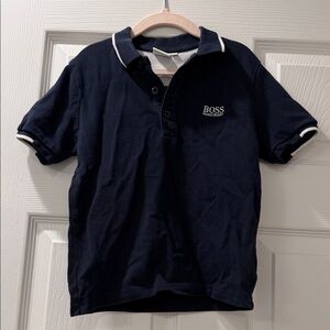 Hugo Boss Boys Navy Polo with White Trim